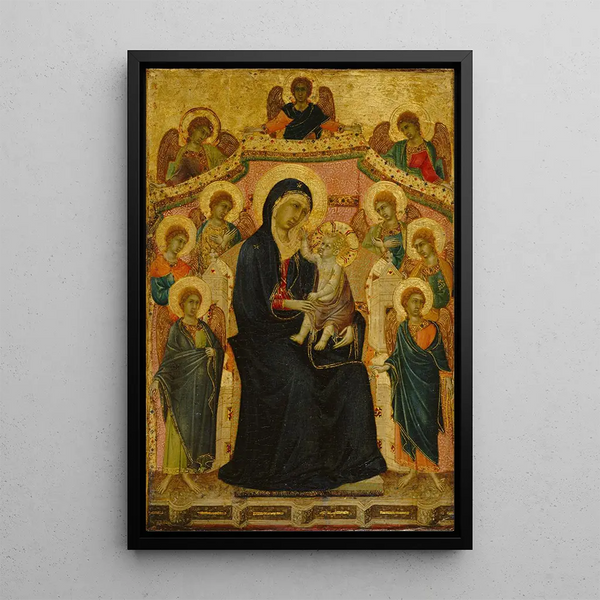 Madonna and Child with Nine Angels - Segna di Buonaventura — framed artwork on a wall