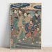 Riproduzione del dipinto Setto figure femminili, due ombrellini - Utagawa Kuniyoshi
