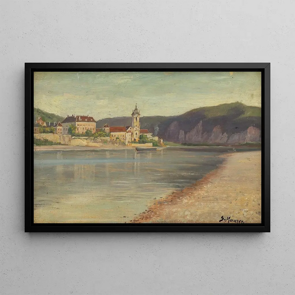 Serafin Maurer - Ansicht von Drnstein vom gegenberliegenden Donauufer.webp