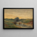 Washer at the stream at sunset - Serafin Maurer — framed artwork on a wall