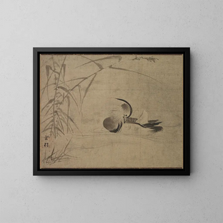 Ente Mandarinen - Sesson Shūkei — gerahmtes Bild an der Wand