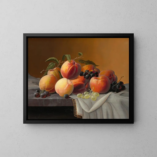 Pfirsiche, Trauben und Äpfel - Severin Roesen — gerahmtes Bild an der Wand