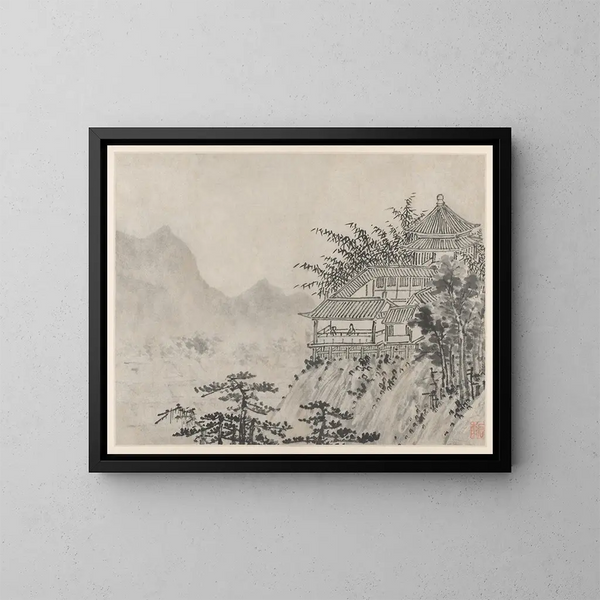 Die Tausend Hektar Wolken - Shen Zhou — gerahmtes Bild an der Wand