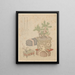 Bambus-Porzellan-Topf mit Zwergpflaumen-Bronze - Shinsai — gerahmtes Bild an der Wand