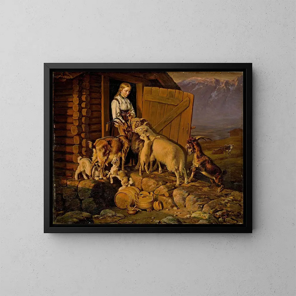 Die Tiere erhalten Salz - Siegwald Dahl — gerahmtes Bild an der Wand