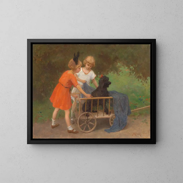 Geduldiger Spielgefährte - Simon Glücklich — gerahmtes Bild an der Wand
