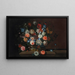 Blumen in einem Korb aus Weide auf einem Steinsockel - Simon Hardime — gerahmtes Bild an der Wand