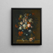 Natura morta di rose, tulipani variegati, peonie, narcisi e altri fiori in un vaso scolpito - Simon Hardime — quadro incorniciato alla parete
