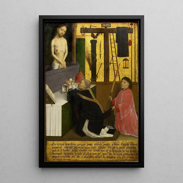 Die Messe des heiligen Gregor - Simon Marmion — gerahmtes Bild an der Wand