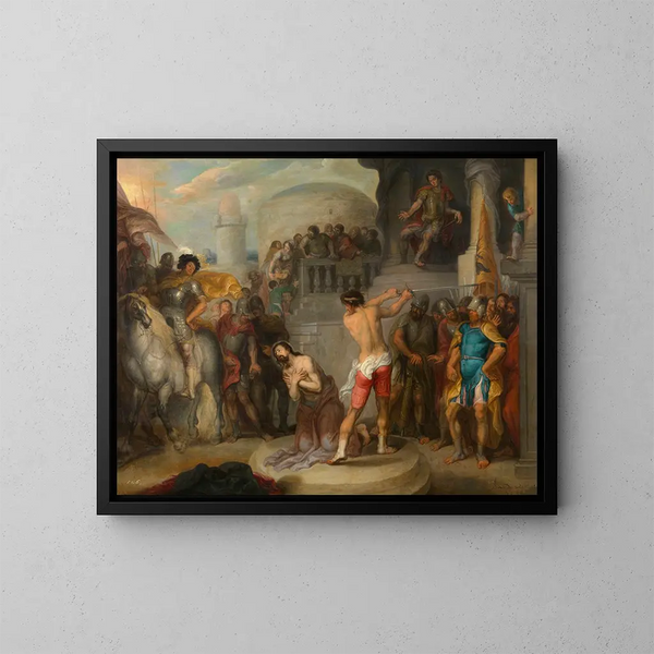 La decapitazione di san Paolo - Simon de Vos — quadro incorniciato alla parete