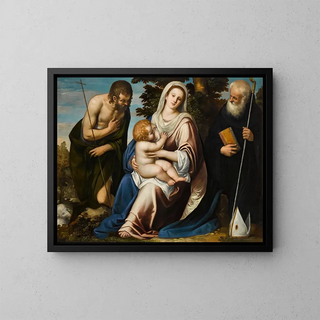 Simone Peterzano - The Virgin and Child with Saints John the Baptist and Benedict.webp