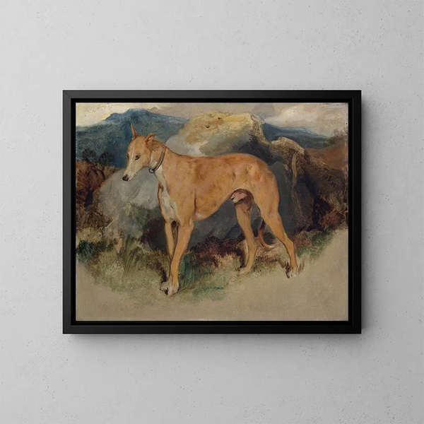 Un cane da caccia scozzese - Sir Edwin Henry Landseer — quadro incorniciato alla parete