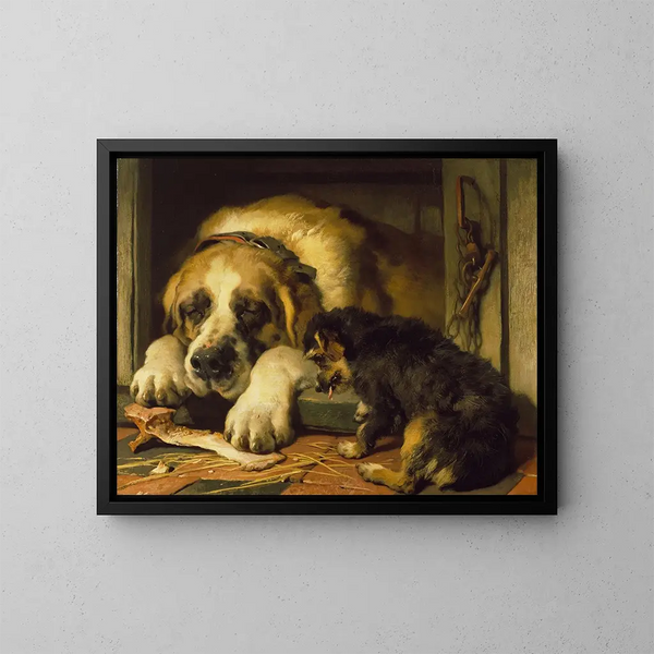 Miettes douteuses - Sir Edwin Henry Landseer — quadro incorniciato alla parete