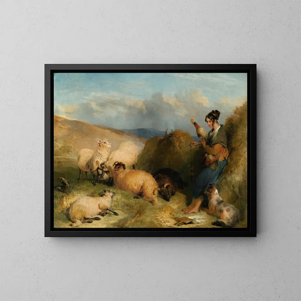 Lassie gardant des moutons - Sir Edwin Henry Landseer — quadro incorniciato alla parete