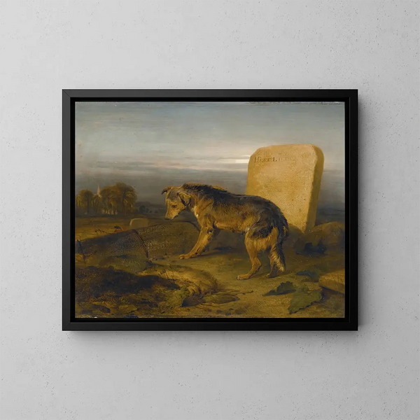 Il povero cane - Sir Edwin Henry Landseer — quadro incorniciato alla parete