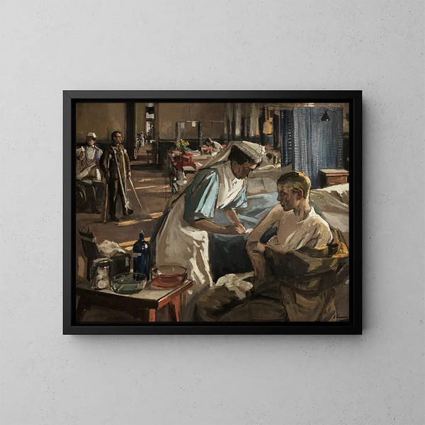 Krankenhaus von London - Sir John Lavery — gerahmtes Bild an der Wand