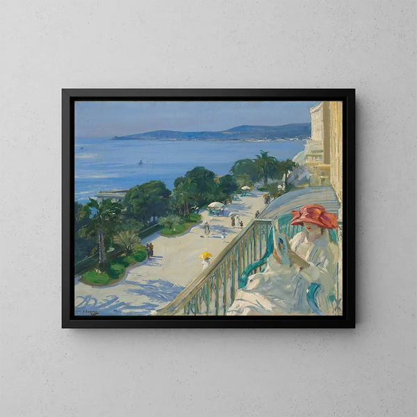 Die Terrasse in Cap d'Ail - Sir John Lavery — gerahmtes Bild an der Wand