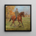 Soldier on horseback in front of the pleasure pavilion in the Prater - Alexander Pock — framed artwork on a wall