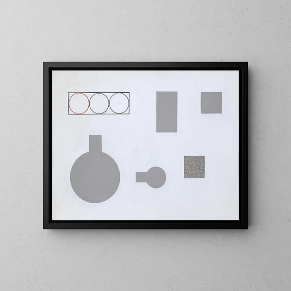 Komposition mit Rechtecken und Kreisen - Sophie Taeuber-Arp — gerahmtes Bild an der Wand