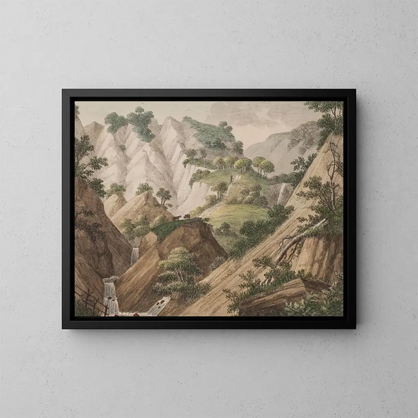 Eine Aussicht auf die Kreideberge von Mns - Søren L. Lange — gerahmtes Bild an der Wand