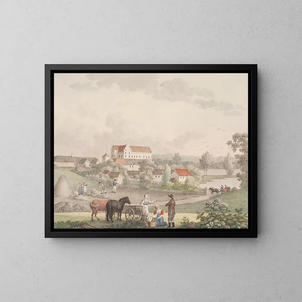 Gisselfeld-Gemälde - Søren L. Lange — gerahmtes Bild an der Wand