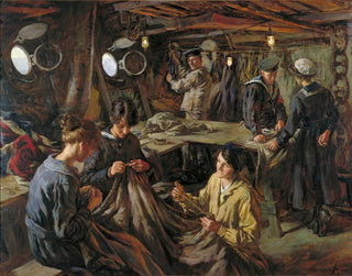 Stanhope Alexander Forbes - WRNS Ratings Sailmaking On Board HMS Essex at Devonport 1918.webp