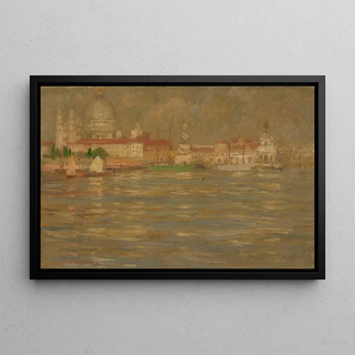 Stanisaw Chlebowski - View of the city at waterside.webp