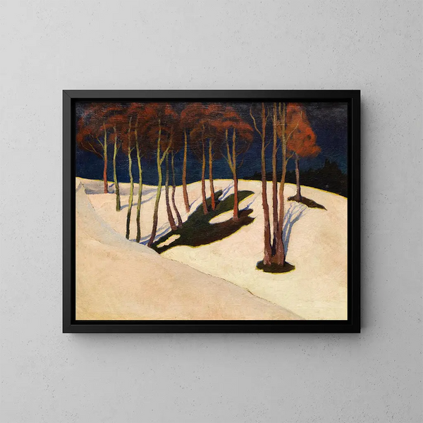 Landschaft mit roten Bäumen - Stanisław Ignacy Witkiewicz — gerahmtes Bild an der Wand