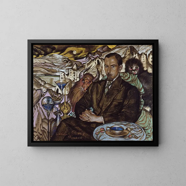 Portrait de Wodzimierz Nawrocki - Stanisław Ignacy Witkiewicz — gerahmtes Bild an der Wand