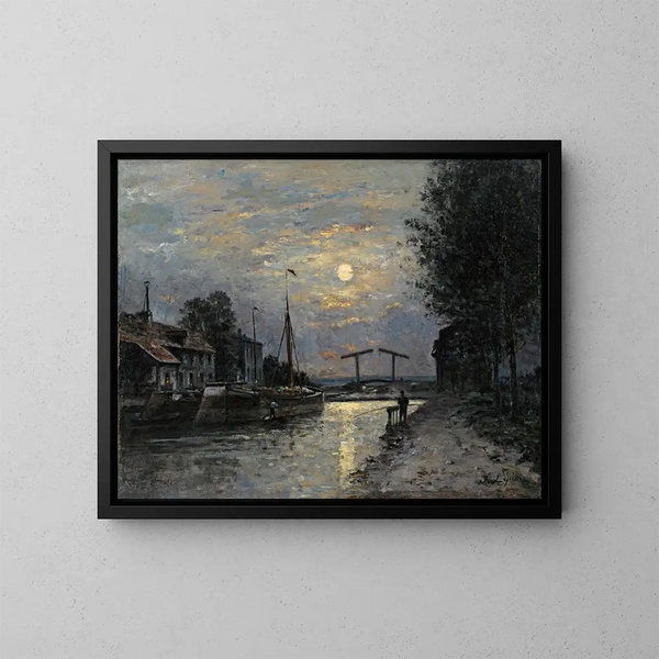 Le Canal Saint-Denis, Lichteffekt des Mondes - Stanislas Lépine — gerahmtes Bild an der Wand