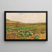 Un campo di verdure con un lepre e un cacciatore sullo sfondo - Stefan Simony — quadro incorniciato alla parete