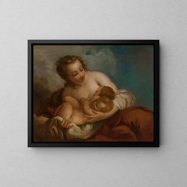 Allegorie der Nächstenliebe - Atelier von François Lemoyne — gerahmtes Bild an der Wand