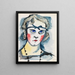 Woman with Red Cheeks - Sulho Sipilä — framed artwork on a wall