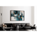 Quadro Astratto – Frammenti Urbani | Poster Murale Moderna con Colori Freddi e Tocchi Arancioni