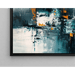 Quadro Astratto – Frammenti Urbani | Poster Murale Moderna con Colori Freddi e Tocchi Arancioni