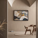 Quadro Astratto – Fusione Minerale | Poster Murale Elegante con Dettagli Dorati e Effetto Materico