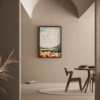 Tableau Coloré – Douceur de Collines | Affiche Abstraite Paysage Pastel | Déco Apaisante pour Salon, Chambre ou Entrée