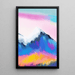 Gemälde Coloré – Regenbogenberge | Poster Abstraktes Berglandschaft | Moderne Dekoration für Wohnzimmer oder Büro