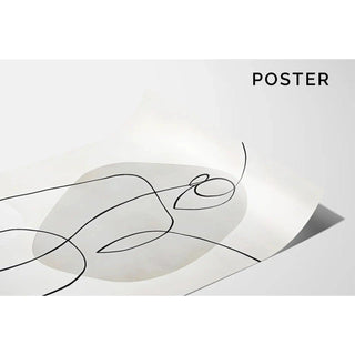 Tableau Design Noir et Blanc – Essence Féminine | Poster Abstrait Minimaliste Élégant | Ligne Continue Moderne pour Intérieur Épuré