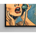 Pop Art-Gemälde – Überraschung am Telefon | Poster im Vintage-Retro-Stil BD