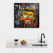 Street Art Painting – Yellow Mask | Stylized Head Poster with Bright Colors