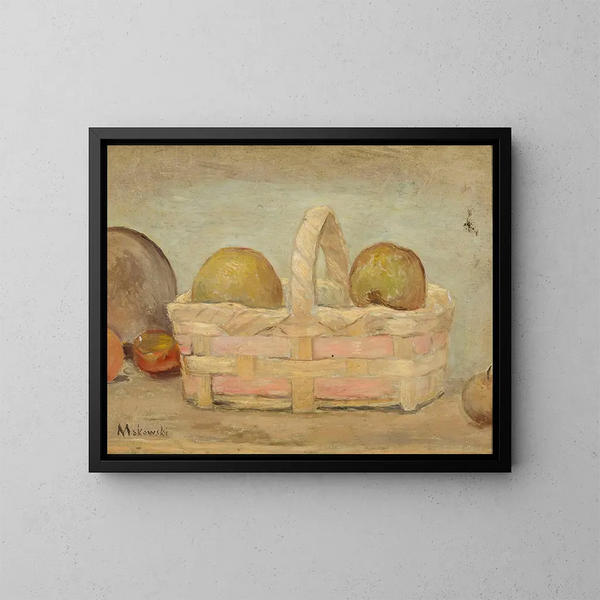 Pommes in einem Korb - Tadeusz Makowski — gerahmtes Bild an der Wand