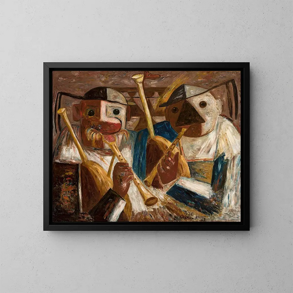 Spieler mit Biniou - Tadeusz Makowski — gerahmtes Bild an der Wand