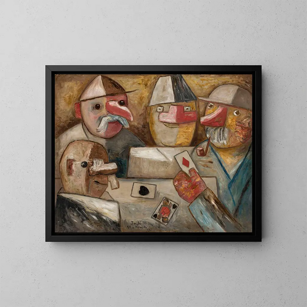 Spielkarten - Tadeusz Makowski — gerahmtes Bild an der Wand