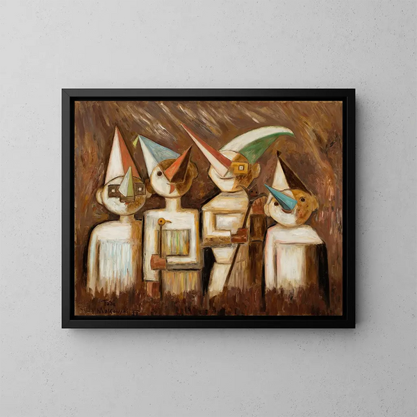 Bambini travestiti - Tadeusz Makowski — quadro incorniciato alla parete