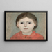 Kleine Mädchen in orangefarbenem Kleid - Tadeusz Makowski — gerahmtes Bild an der Wand