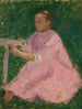 Una ragazza in abito rosa - Tadeusz Makowski — vista dell’opera