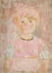 Kleinbild Gemälde eines Mädchens in rosa Kleid und Mütze - Tadeusz Makowski — Ansicht des Kunstwerks
