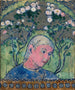 Kopf eines Mädchens mit Blumen - Tadeusz Makowski — Ansicht des Kunstwerks