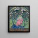 Kopf eines Mädchens mit Blumen - Tadeusz Makowski — gerahmtes Bild an der Wand
